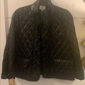Tuckernuck Black quilted Jacket. Faux leather. Size small.